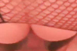 Big racked wife in fishnet hose is fond of topping my ally