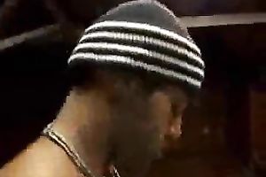 Brutal buff stripper fucks my taut chocolate hole from behind