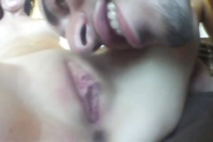 Cock loving pale skin brunette hair is treated with guy meat