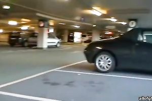 Slutty blondie wench receives induced on the parking side