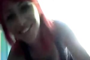 Red haired horny dilettante nympho could not stop engulfing my buddy's prick