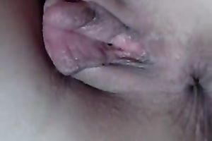 My wife's soaked pink vagina discharged closeup for all of u