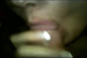 Mulatto Married slut takes rod unfathomable face hole and licks it well