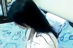 Indian lengthy haired dark brown wife had a great idea to show off love muffins