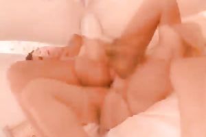 Lascivious brunette hoe has a hard time doing anal with gutsy dude