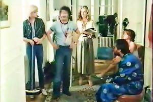 Raunchy looking skank lets her mustached paramour spoon her