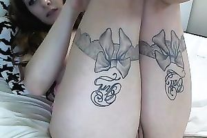 Wonderfully glamorous playgirl with large boobies is rubbing her muff for me