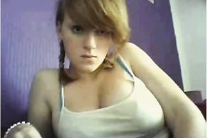 Astonishing youn ginger girl shows her spectacular zeppelins