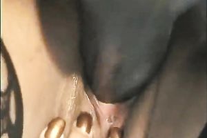 Big dark bitch got her loose fur pie screwed hard