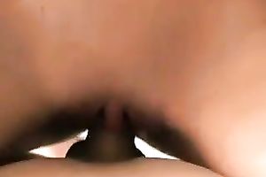 Slender and pallid non-professional white bitch with constricted tits was jacking off my own ramrod