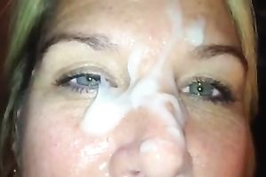 Kinky short haired blond white bitch sucked my unyielding large cock