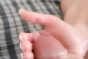 Girlfriend takes my load in her hand after a handjob and licks it