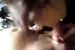 Easily picked up nerdy brunette hair skinny beauty was stroking my hubby