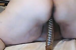 Dirty-minded super plump and voluptuous wife with biggest booty masturbates