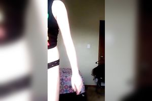 Teen neighbor shaking her wazoo in arousing solo episode