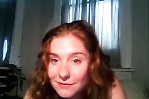 Curly black haired livecam floozy exposed her suckable large boobies for me