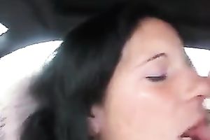 Polish floozy loved to engulf big cock in the car