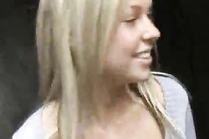 My sexual golden-haired Swiss chick gives me great cook jerking outdoors