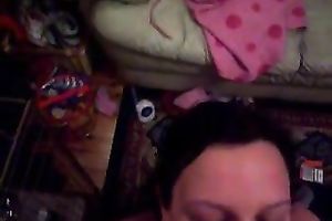 Hefty brunette BBC slut is glad to take facial after oral-stimulation