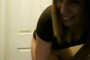 Exquisite butt show from non-professional white hot legal age teenager on webcam