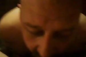 Blonde cute girlfriend sucks my pecker to merit muff diving from me