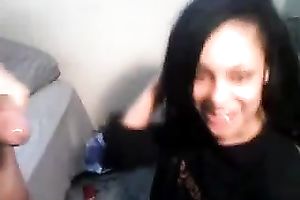 My chocolate girlfriend knows how to give a nice oral-stimulation