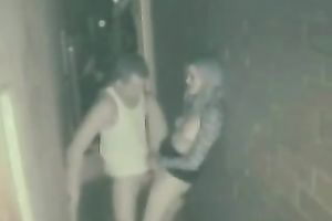 Amateur blond partying slut receives nailed outside of the club