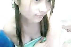 Playful Asian slutwife caressing her beautiful body sensually