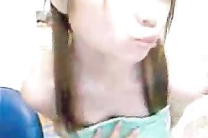 Playful Asian slutwife caressing her beautiful body sensually