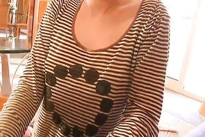 Cute playful and gorgeous blondie with merry bra buddies gives a stout oral