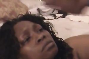 Mature dark paramour engulfing my dong deepthroat in non-professional movie