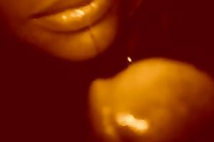 Hot large breasted dark BBW in mask sucked my friend's pecker nonstop