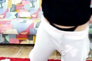 Kinky non-professional cam floozy pulled down her panties and showed off her large rack