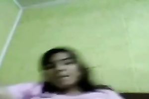 Amateur Indian hottie flashed her rather bushy moist wet crack on camera