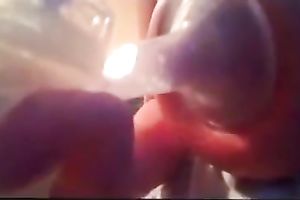 My cute BBC slut was pumping up some milk from her large juggs