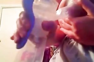 My cute BBC slut was pumping up some milk from her large juggs