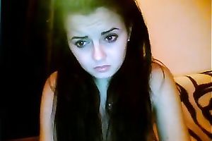 Desirable honey in her room all bare rubs her yummy cunt