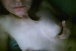 Skinny nerdy Russian webcam legal age teenager Lana masturbates in ottoman