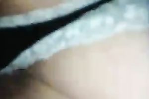 Upskirt view of my Australian girlfriend's juicy dark pants