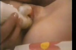 Pleasing my hot slut with a rabbit sextoy on the homemade vid