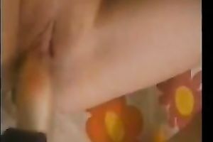 Pleasing my hot slut with a rabbit sextoy on the homemade vid