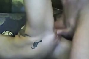 Slender juvenile girlfriend worships large shlong of her boyfriend