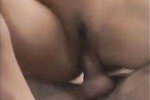 Sweet Indian sweetheart mounts her fur pie on a white penis