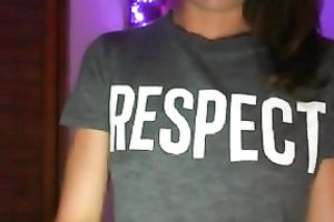 Awesome all natural cute and slim brunette hair gal falshes her milk shakes