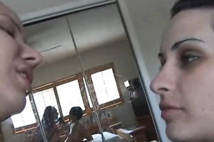 Two dilettante slim lesbo angels tease cunts in the early morning