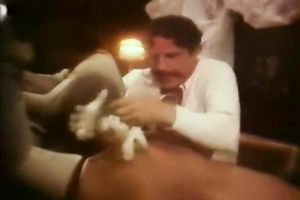 Nasty insatiable European hookers in retro style bagnio