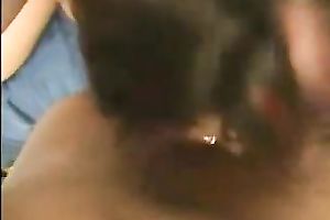 Frisky black haired college hottie acquires my load on her face