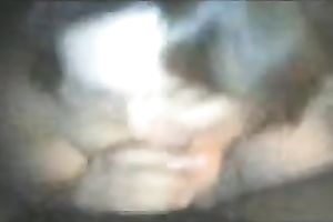 Chubby dark brown girlfriend blows my cock on POV homemade film