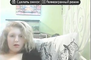 Ravishing eighteen YO blondie dildos her moist cunny for me