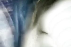 Asian cute all natural dark brown horny white wife was rubbing her rather shaggy snatch